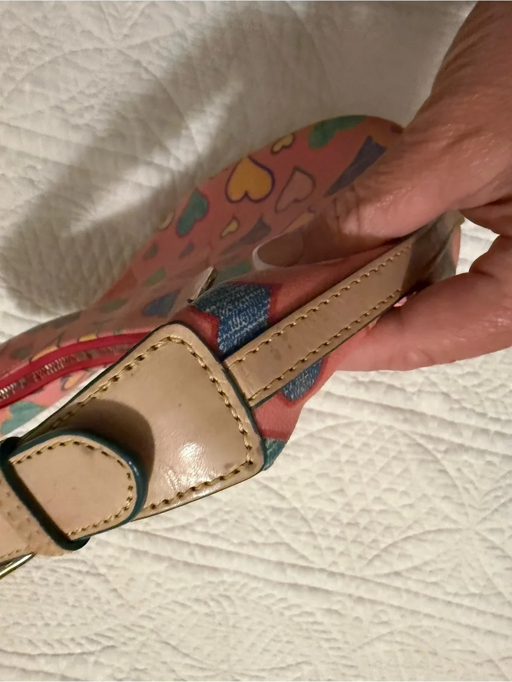 Dooney & Bourke Pink Multi-Heart Shoulder Bag